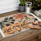 Elegant Botanical Line Art 1 Outdoor Rug Gallery Image 2