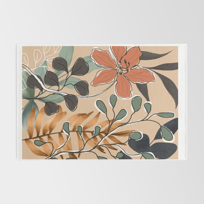 Elegant Botanical Line Art 1 Rug Gallery Image 2