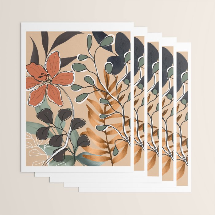 Elegant Botanical Line Art 1 Wrapping Paper Gallery Image 3