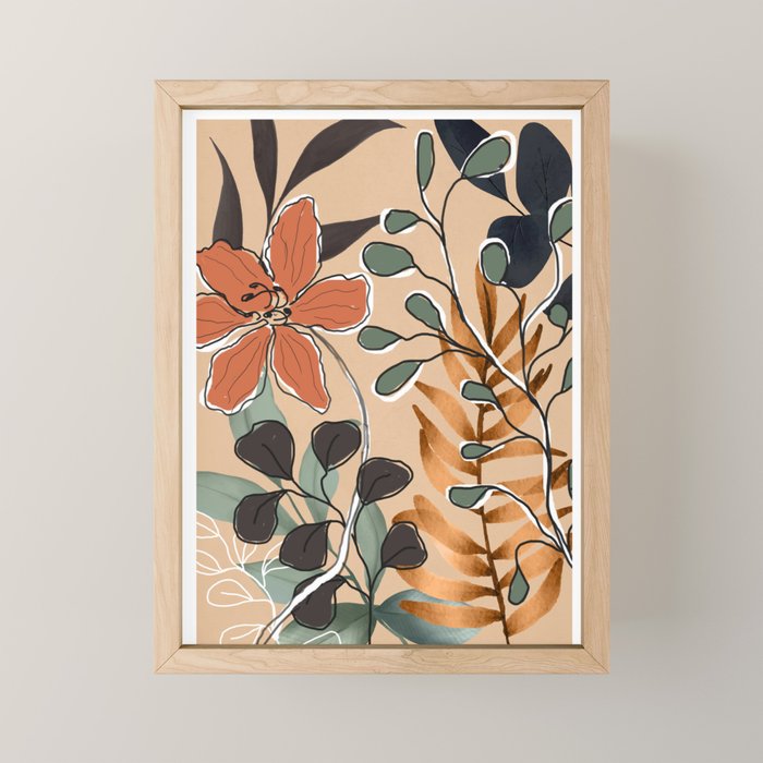 Elegant Botanical Line Art 1 Mini Art Print Gallery Image 1
