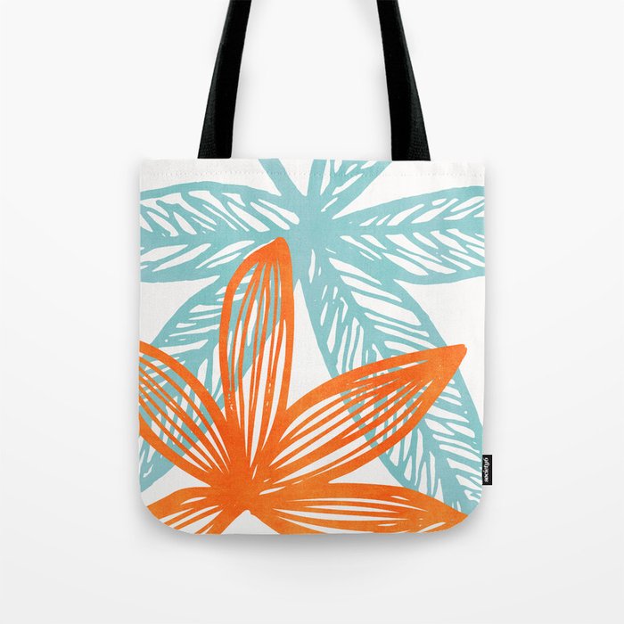 Orange and Blue Seaside Coastal Shapes Tote Bag Gallery Image 1