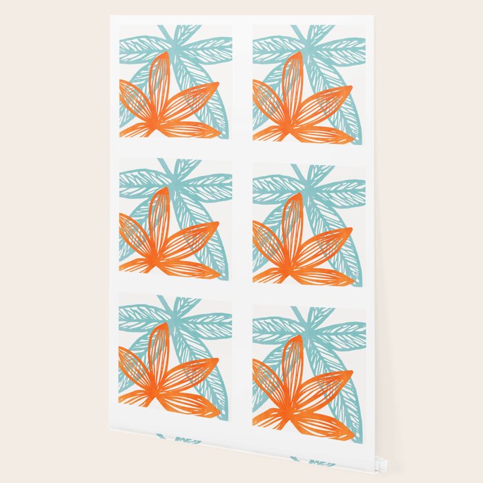Orange and Blue Seaside Coastal Shapes Wallpaper Gallery Image 2