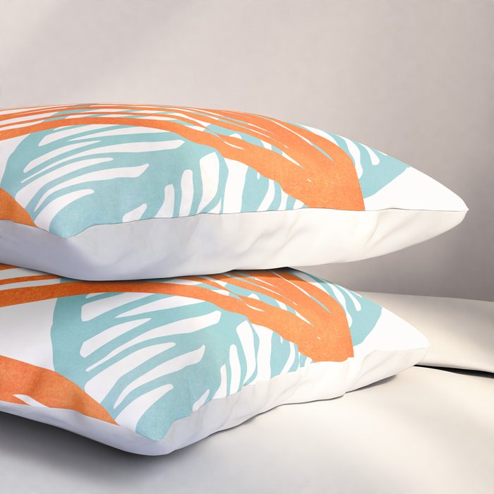 Orange and Blue Seaside Coastal Shapes Pillow Sham Gallery Image 3