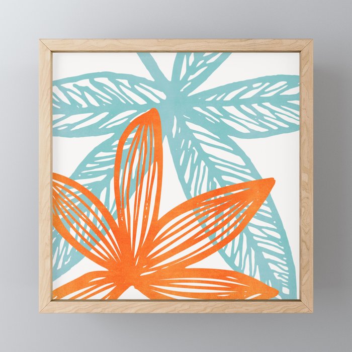 Orange and Blue Seaside Coastal Shapes Mini Art Print Gallery Image 1