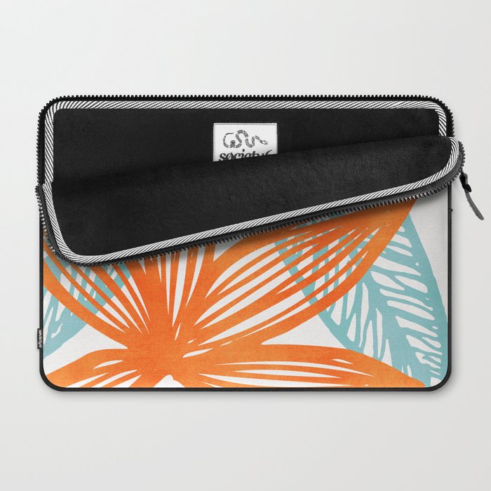 Orange and Blue Seaside Coastal Shapes Laptop Sleeve Gallery Image 2