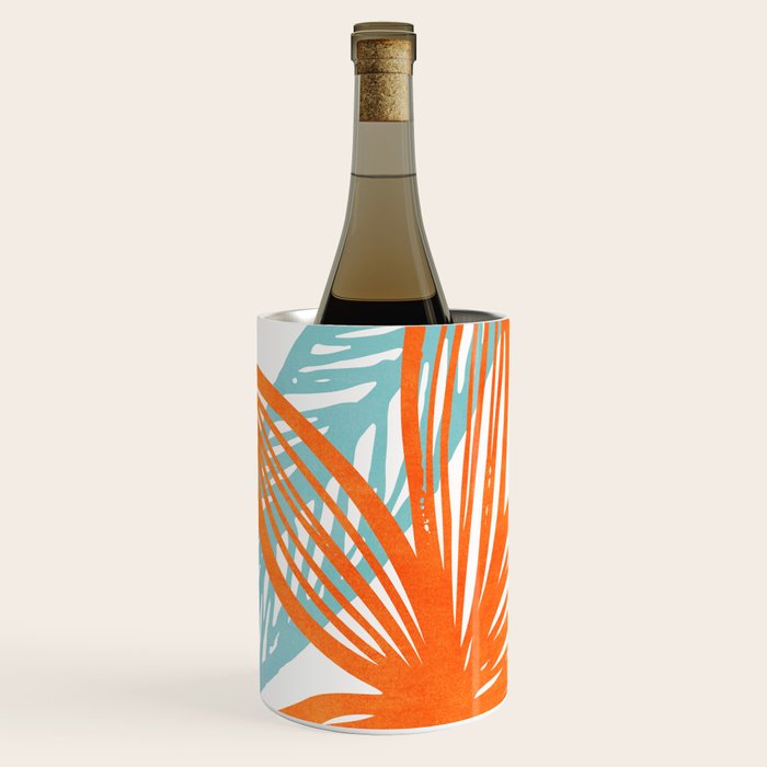 Orange and Blue Seaside Coastal Shapes Wine Chiller Gallery Image 2