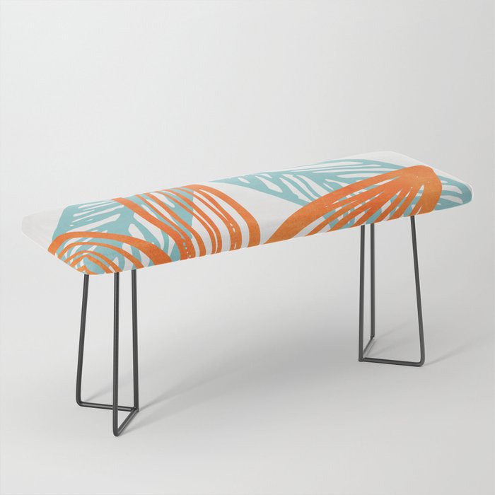 Orange and Blue Seaside Coastal Shapes Bench Gallery Image 1