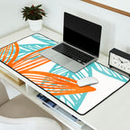 Orange and Blue Seaside Coastal Shapes Desk Mat Gallery Image 2