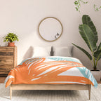 Orange and Blue Seaside Coastal Shapes Comforter Gallery Image 3
