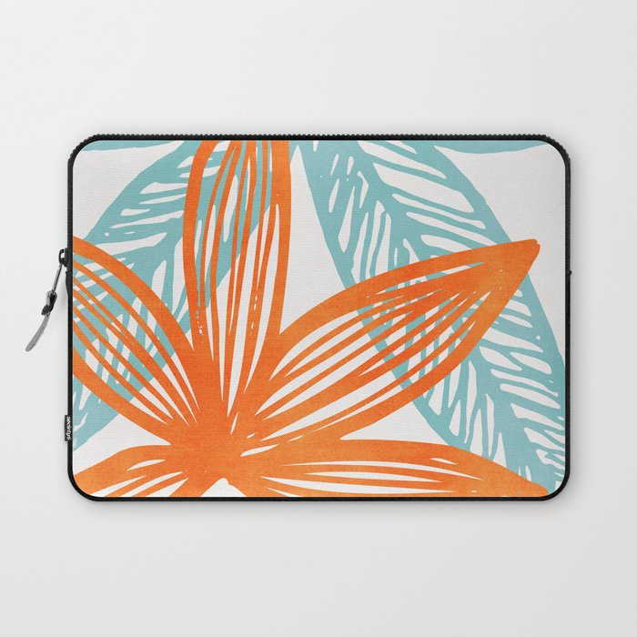 Orange and Blue Seaside Coastal Shapes Laptop Sleeve Gallery Image 1