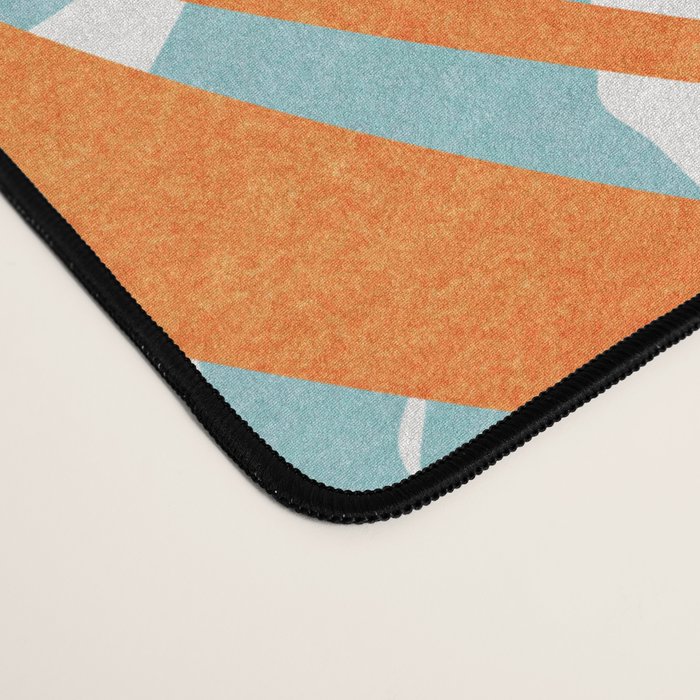 Orange and Blue Seaside Coastal Shapes Desk Mat Gallery Image 4