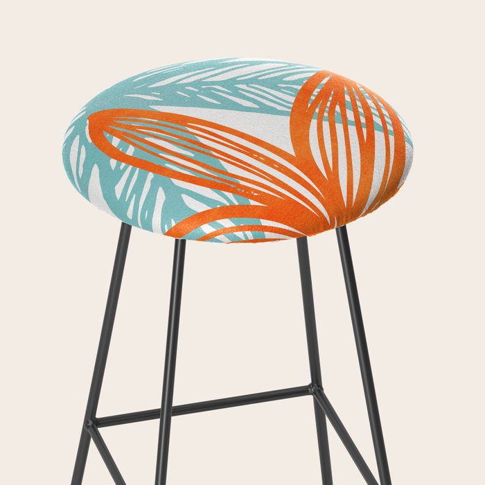 Orange and Blue Seaside Coastal Shapes Stool Gallery Image 2