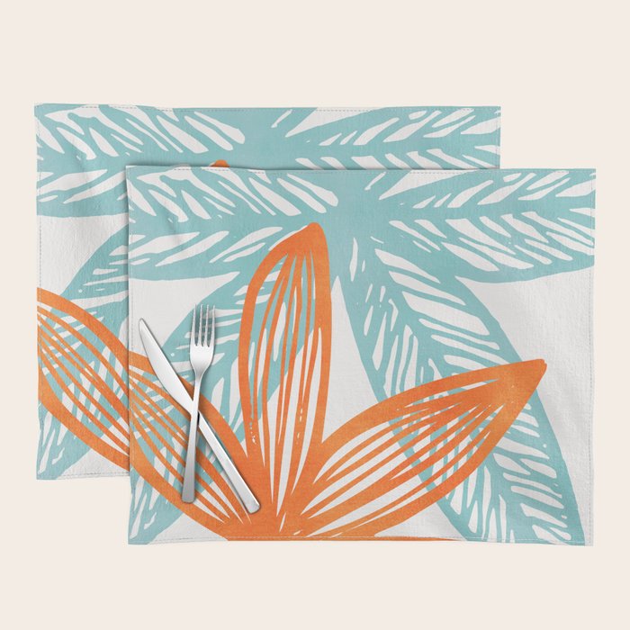 Orange and Blue Seaside Coastal Shapes Placemat Gallery Image 1