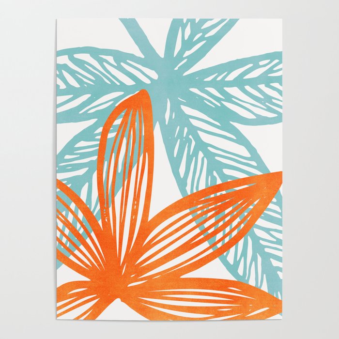 Orange and Blue Seaside Coastal Shapes Poster Gallery Image 4
