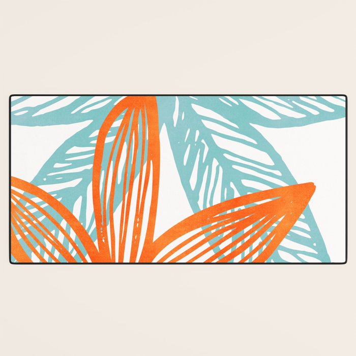 Orange and Blue Seaside Coastal Shapes Desk Mat Gallery Image 3