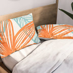 Orange and Blue Seaside Coastal Shapes Pillow Sham Gallery Image 2