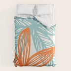 Orange and Blue Seaside Coastal Shapes Duvet Cover Gallery Image 6