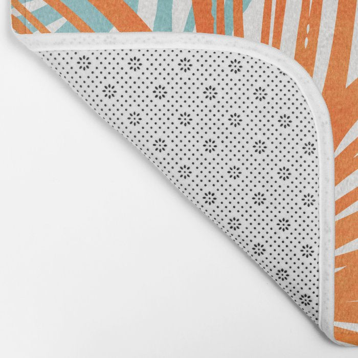 Orange and Blue Seaside Coastal Shapes Bath Mat Gallery Image 2