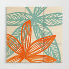 Orange and Blue Seaside Coastal Shapes Wood Wall Art Gallery Image 1