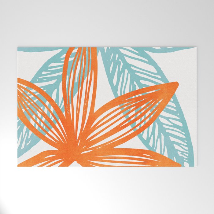 Orange and Blue Seaside Coastal Shapes Welcome Mat Gallery Image 1