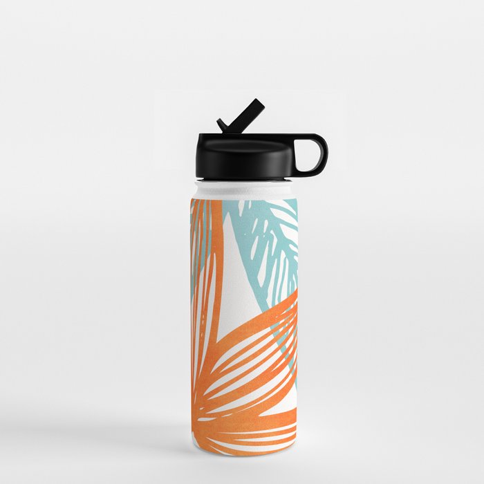 Orange and Blue Seaside Coastal Shapes Water Bottle Gallery Image 1