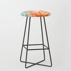 Orange and Blue Seaside Coastal Shapes Stool Gallery Image 1