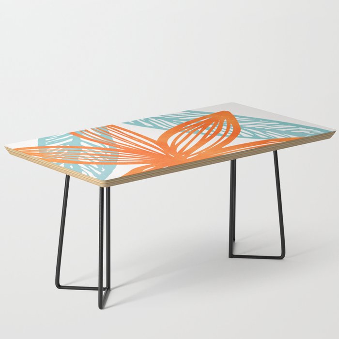 Orange and Blue Seaside Coastal Shapes Coffee Table Gallery Image 1