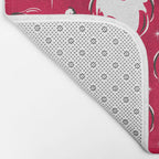 'Tis The Season Retro Santa Red White Pattern Bath Mat Gallery Image 2