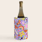 Tweenager Life Happy 90s Roller Skates Retro Positivity Pattern Wine Chiller Gallery Image 1