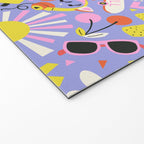Tweenager Life Happy 90s Roller Skates Retro Positivity Pattern Welcome Mat Gallery Image 2