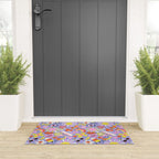 Tweenager Life Happy 90s Roller Skates Retro Positivity Pattern Welcome Mat Gallery Image 3