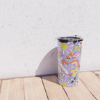 Tweenager Life Happy 90s Roller Skates Retro Positivity Pattern Travel Mug Gallery Image 4