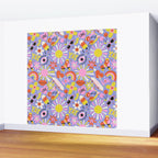 Tweenager Life Happy 90s Roller Skates Retro Positivity Pattern Wall Mural Gallery Image 2