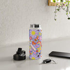 Tweenager Life Happy 90s Roller Skates Retro Positivity Pattern Water Bottle Gallery Image 4