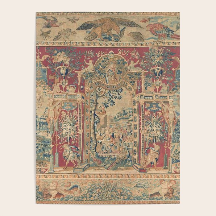 Antique Antwerp Grotesques Tapestry 16th Century  Poster Gallery Image 4