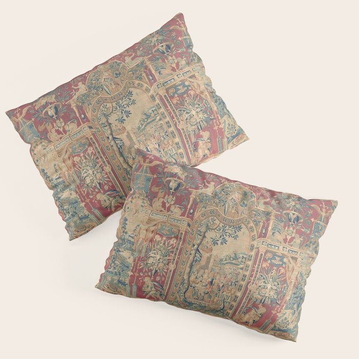Antique Antwerp Grotesques Tapestry 16th Century  Pillow Sham Gallery Image 1