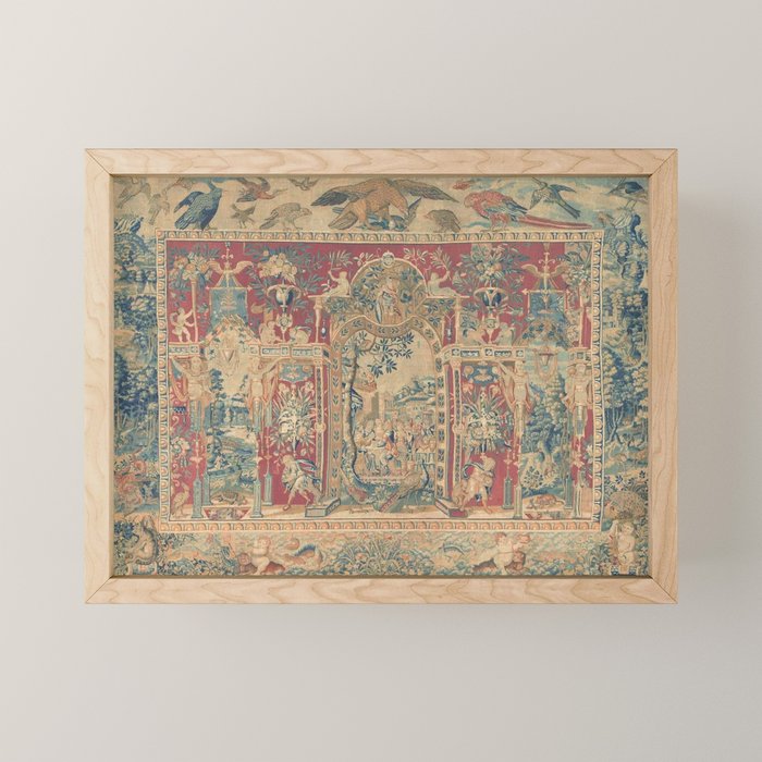 Antique Antwerp Grotesques Tapestry 16th Century  Mini Art Print Gallery Image 1