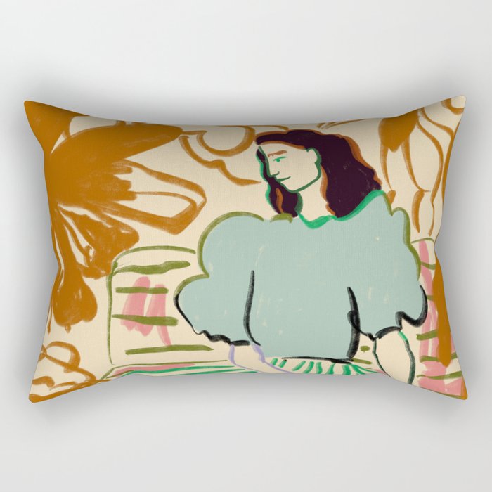 FIRST WARM DAY AFTER WINTER Rectangular Pillow Gallery Image 2