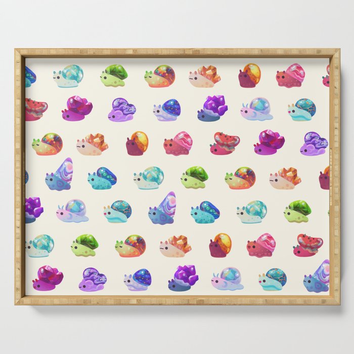 Jewel Snail - pastel Serving Tray Gallery Image 1