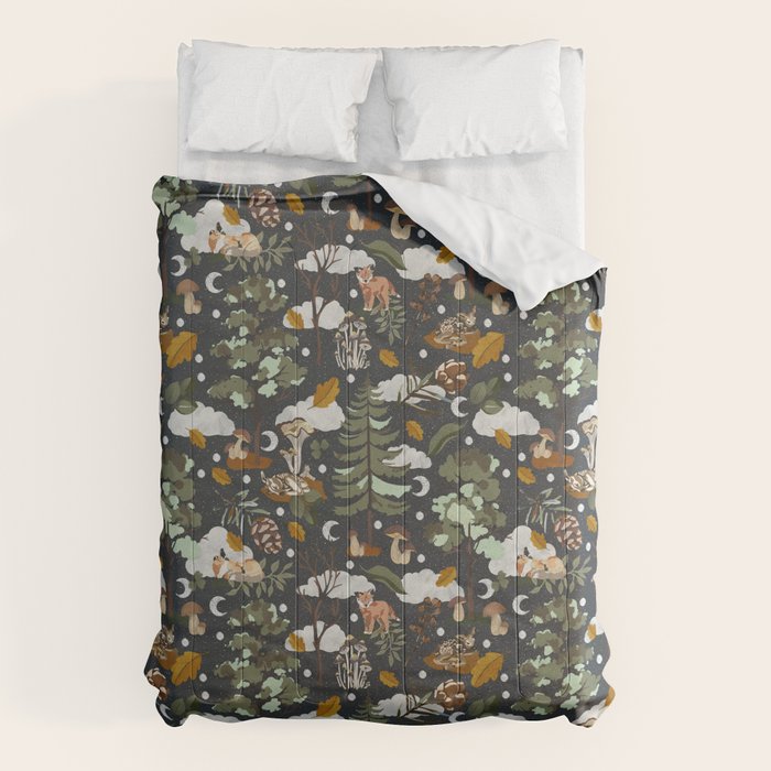 Baby animals in the dark forest DK Comforter Gallery Image 1