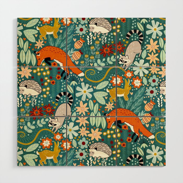 Woodland Pattern Wood Wall Art Gallery Image 1