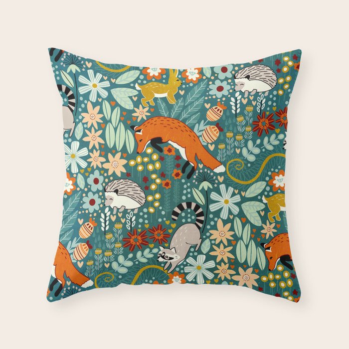Woodland Pattern Throw Pillow Gallery Image 6