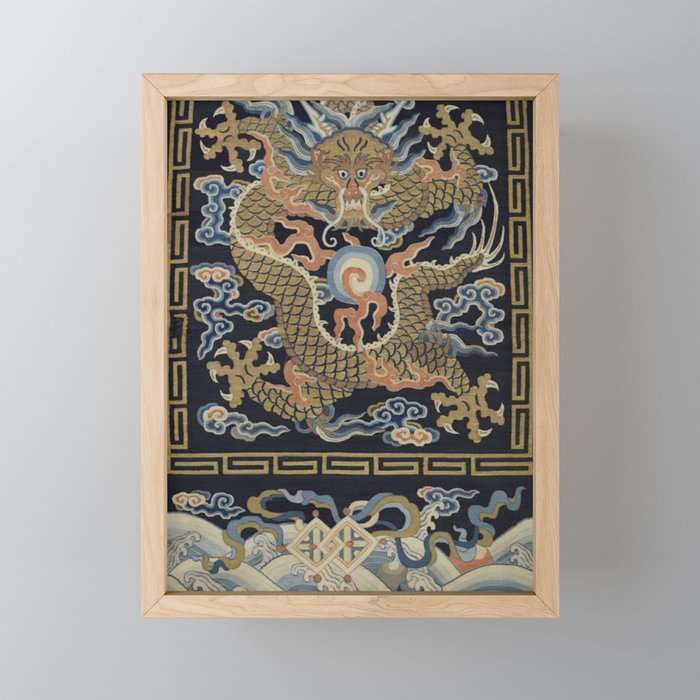 Antique 18th Century Chinese Dragon Mini Art Print Gallery Image 1