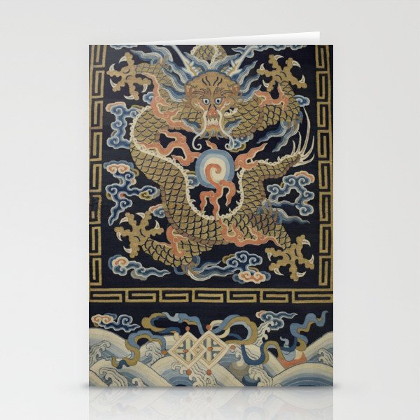 Antique 18th Century Chinese Dragon Stationery Card Gallery Image 2