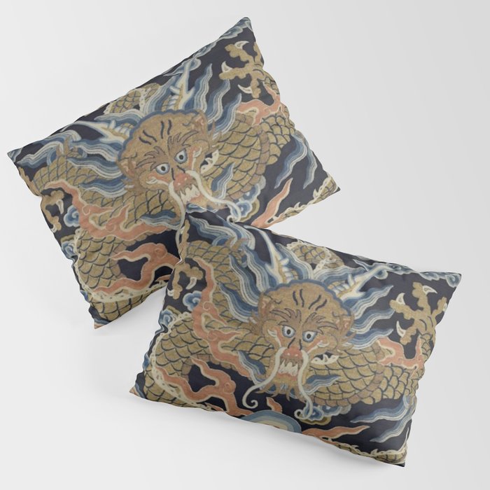 Antique 18th Century Chinese Dragon Pillow Sham Gallery Image 3