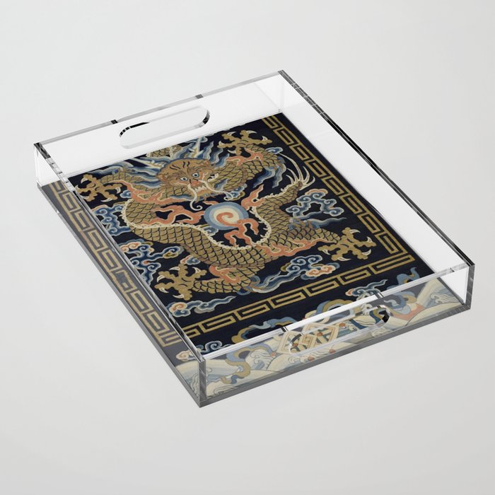 Antique 18th Century Chinese Dragon Acrylic Tray Gallery Image 1