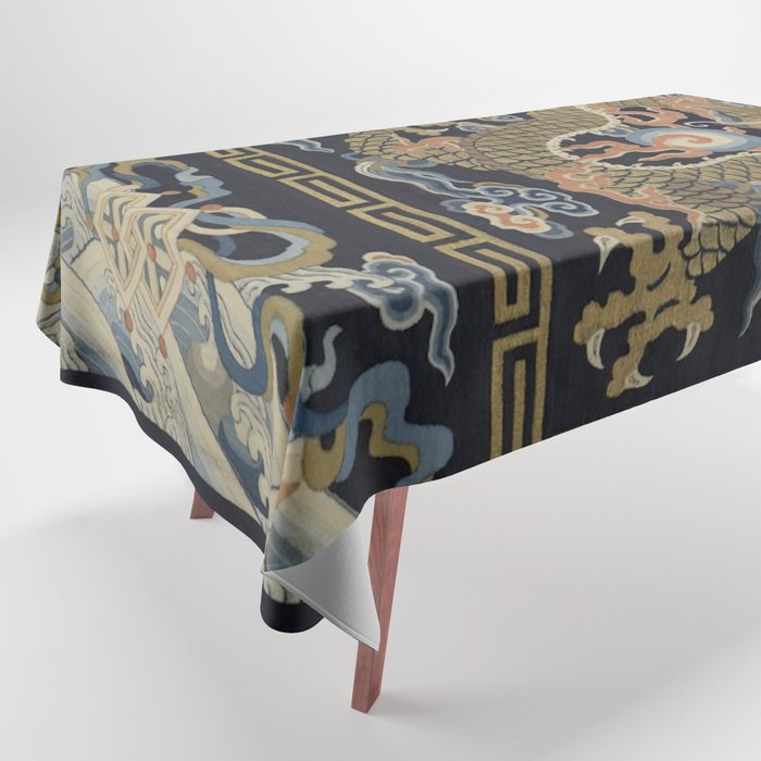 Antique 18th Century Chinese Dragon Tablecloth Gallery Image 1