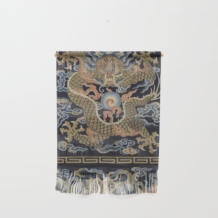 Antique 18th Century Chinese Dragon Wall Hanging Gallery Image 1