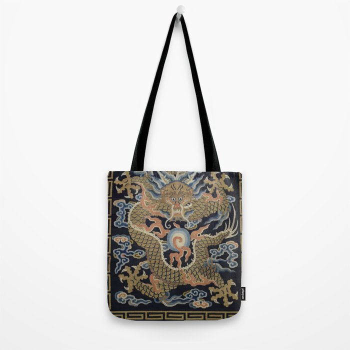 Antique 18th Century Chinese Dragon Tote Bag Gallery Image 2
