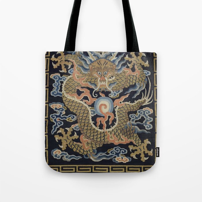 Antique 18th Century Chinese Dragon Tote Bag Gallery Image 1